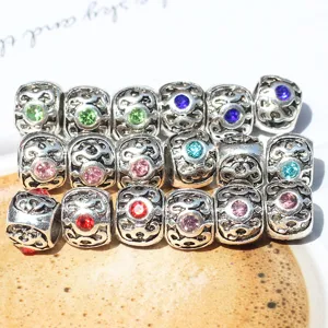 DIY Metall Strass Charm Perlen für Armband Schmuckherstellung Zubehör, Detailansicht Präsentation.