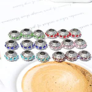 DIY Legierung Strass große Loch Charms Perlen für europäische Armband Schmuck Herstellung.