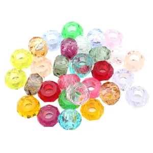 Colorful faceted large-hole resin beads DIY bracelet jewelry accessories main display image