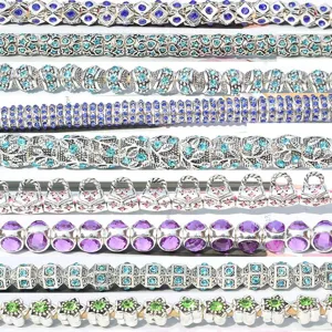 DIY Legierung Strass grosse Loch Charms Perlen Pandora Stil Armband Zubehoer 1Stk