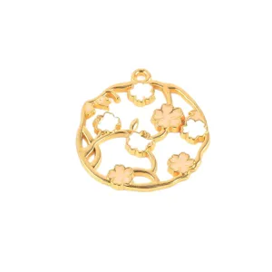 Verguld emaille bloem hanger sieraden accessoires voor DIY armband ketting maken
