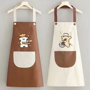 Grembiule da Cucina Impermeabile Resistente all'Olio Simpatico Cucciolo Stampa Cartoon Grembiule da Cuoco Con Tasca Grembiuli in Tessuto per Cucina