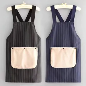Waterproof Oil Proof Apron Kitchen Cooking Waist Apron With Pocket Stripe Design Home Kitchen Apron For Men Women