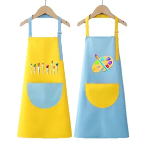 Grembiule impermeabile da pittura per bambini con tasche per scuola e bricolage.