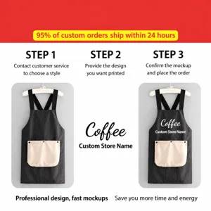 Waterproof oilproof kitchen apron for cooking home cleaning custom logo workwear unisex