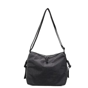 Classic checkered crossbody bag, stylish casual shoulder bag for daily use and travel.