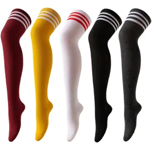 Women over-the-knee high socks striped cosplay long socks school style cotton hosiery