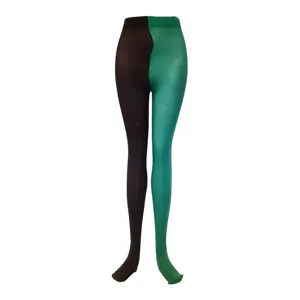 Halloween medias bicolor negro verde fiesta carnaval ropa de piernas estilo nuevo