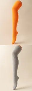 Calcetines altos unicolores sobre la rodilla, tejido de punto, elasticidad para fiestas.
