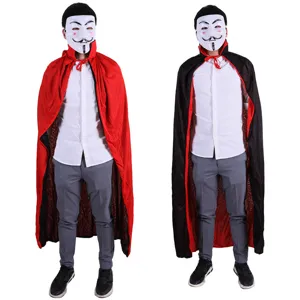 Halloween cosplay double layer hooded cloak grim reaper costume for adult party wear