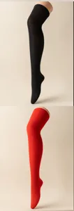 Medias altas sobre la rodilla de color sólido tejidas para cosplay vista detallada