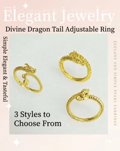 Vergoldeter Drache offener Ring Set, elegantes Tier Design Schmuck für Damen Herren Alltag.