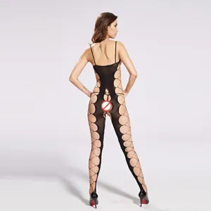 Body en résille jacquard sexy entrejambe ouvert lingerie érotique pour femme