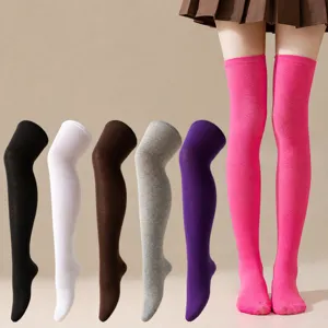 Medias Lisas Hasta la Rodilla Calcetines Largos Estilo Japonés JK Cosplay Fiesta Muslo Alto Calcetines Mujer Moda Medias Suave Elástico