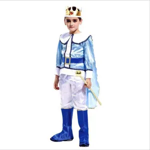 Conjunto de disfraz de príncipe para niños con capa y corona para espectáculo de Halloween.