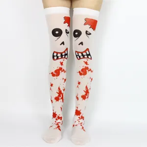 Medias largas por encima de la rodilla con sangre de zombi de Halloween disfraz de fiesta
