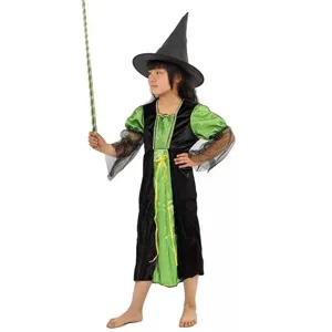 Costume de sorcière verte pour enfants Halloween cosplay robe de princesse fête tenue.