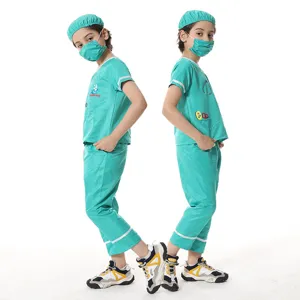 Kids doctor surgical costume set for Halloween cosplay, role play dress up party uniform.