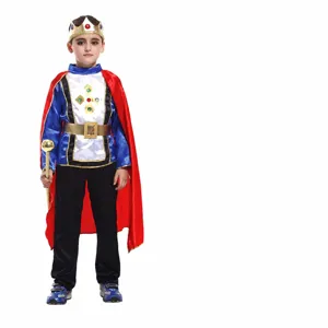 Conjunto de Disfraz de Rey Real para Niños Fiesta de Halloween Cosplay con Capa Corona