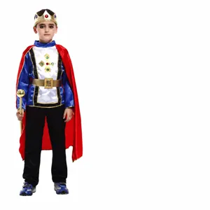 Disfraz de Príncipe para Niños Halloween Cosplay Fiesta Traje de Escena con Capa y Corona