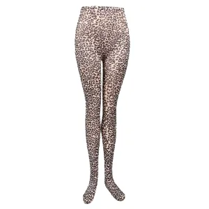 Sexy leopard print tights for women, stretchy sheer hosiery for party and night club.