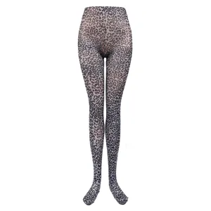 Sexy leopard print pantyhose sheer stockings for women night club party fashion wear sheer tights.