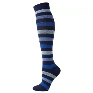 Chaussettes de compression rayées au genou pour hommes femmes, nylon mode casual.