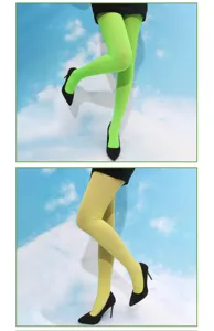 Leuchtende Neon-Bonbonfarben Strumpfhose, bequeme dehnbare Damenhose. Detailansicht.