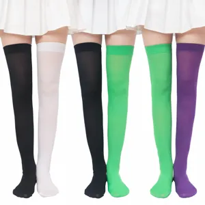 Calze sopra il ginocchio colorate lunghe tinte unite accessori costume da festa calzetteria