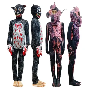 Disfraz de Cosplay de Halloween para Niños Body de Personaje de Juego de Terror Monos de Manga Larga Con Máscara y Guantes