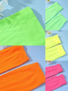 Neon Kandy Farbe lange Socken Stoff Detailansicht, bequemes Material, mehrere Farben.