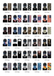 Seamless outdoor cycling face mask magic turban breathable neck gaiter versatile camo patterns.
