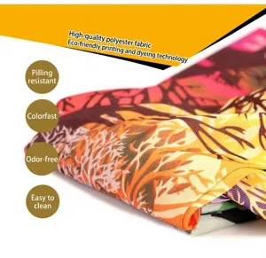 Detailed view of the colorful seamless biker face mask and outdoor headwear fabric texture.