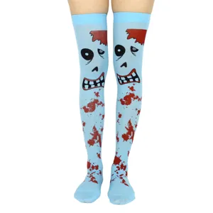 Halloween zombie blood over-the-knee socks funny costume thigh high stockings for women