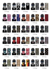 Seamless tubular bandana outdoor sports face shield magic headband with various prints.