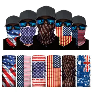 Multifunctional outdoor face mask UV protection national flag pattern neck gaiter unisex