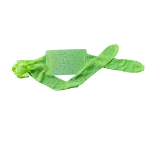 Collant a rete verde neon con strass sexy calze a rete scintillanti vista dettagliata.
