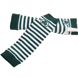 Calcetines a rayas verde blanco de San Patricio trébol fiesta calentadores largos