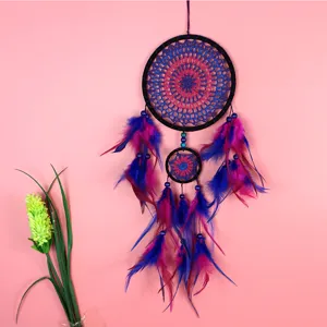 Handmade Feather Dream Catcher Minimalist Hanging Ornament Wall Decor Craft for Home Bedroom Christmas