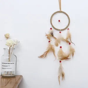 Handgemachter böhmischer Traumfänger Feder Wandbehang Zimmer Heimtextilien Geschenk