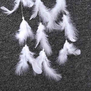 White feather dreamcatcher pendant handmade wind chime home decor wall hanging ornament