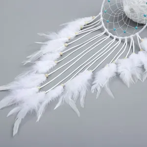 White feather dream catcher wall hanging decor boho bedroom ornament handmade craft gift