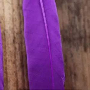 Purple feather pendant for dream catcher, handmade car hanging decoration, craft item main view.