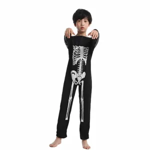 Παιδικά Halloween Σκελετός Ολόσωμη Φόρμα Στολή Μακρυμάνικη Τρομακτικό Πάρτι