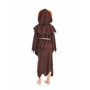 Halloween tromaktiko skiaxtro kolokytha kostoumi leptomereia opsis, paidiko cosplay forema piso.