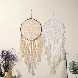 Bohemian Handmade Feather Dream Catcher Wall Hanging Decor Wind Chime For Bedroom Home Room Decoration Gift