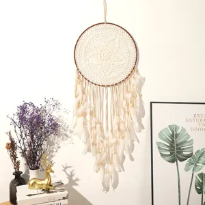 Bohemian feather dream catcher handmade wall hanging room decor cute boho bedroom ornament