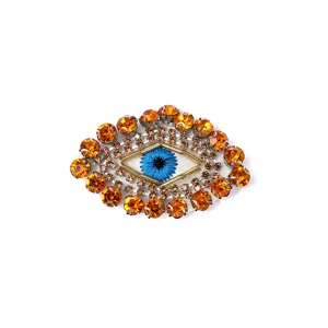 Handgemaakte kraal strass oog patch applicatie voor kleding tassen hoeden accessoires detail