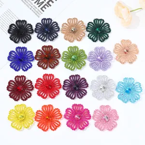 Handgemaakte Strass Rozenbloem Stofpatch DIY Kledingornamenten Applique Accessoires Voor Kleding Tassen Hoeden