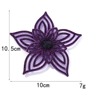 Purple rhinestone flower patch DIY accessory for wedding dress dress shoes hat decoration 10cm